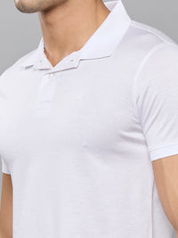 Men's White Solid Slim Fit T-Shirts