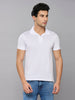 Men's White Solid Slim Fit T-Shirts