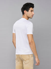 Men's White Solid Slim Fit T-Shirts