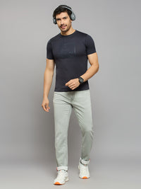 Men's Navy Solid Slim Fit T-Shirts