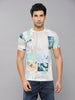 Men's White Printed Slim Fit T-Shirts