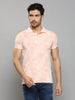 Men's Pink Printed Slim Fit T-Shirts