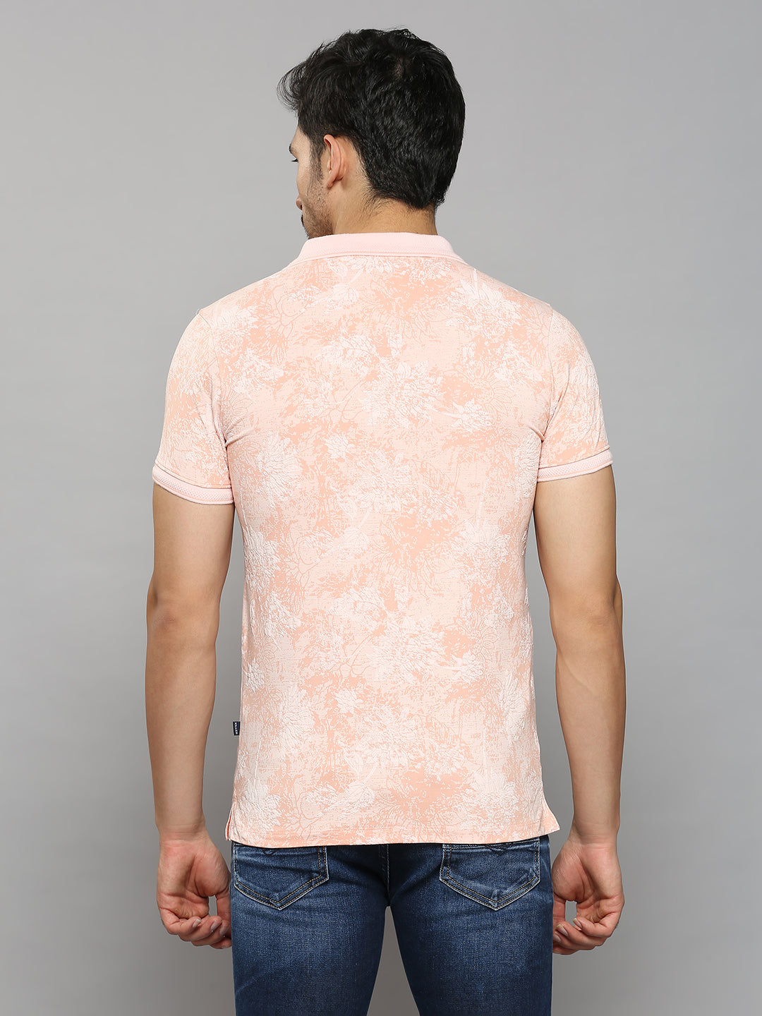Men's Pink Printed Slim Fit T-Shirts