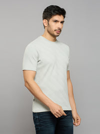 Men's Grey Solid Slim Fit T-Shirts