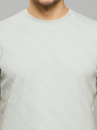 Men's Grey Solid Slim Fit T-Shirts