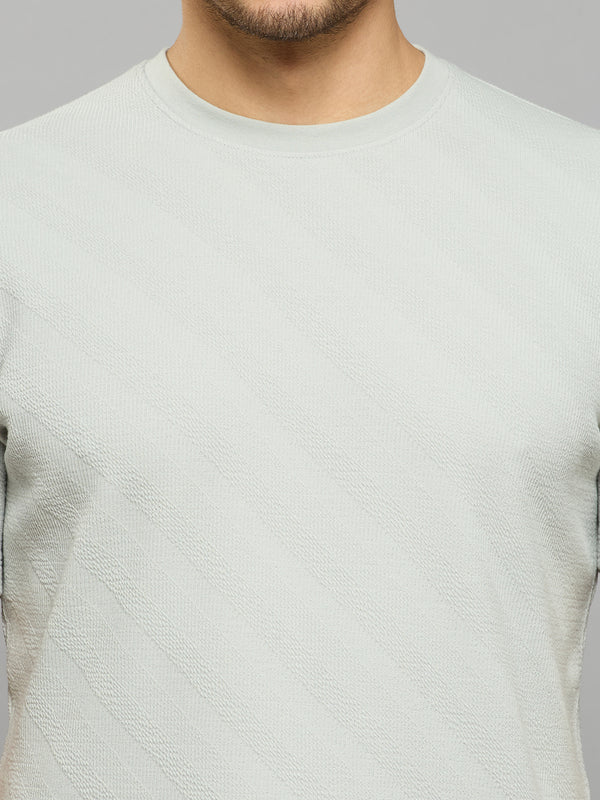 Men's Grey Solid Slim Fit T-Shirts