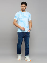 Men's Sky Printed Slim Fit T-Shirts