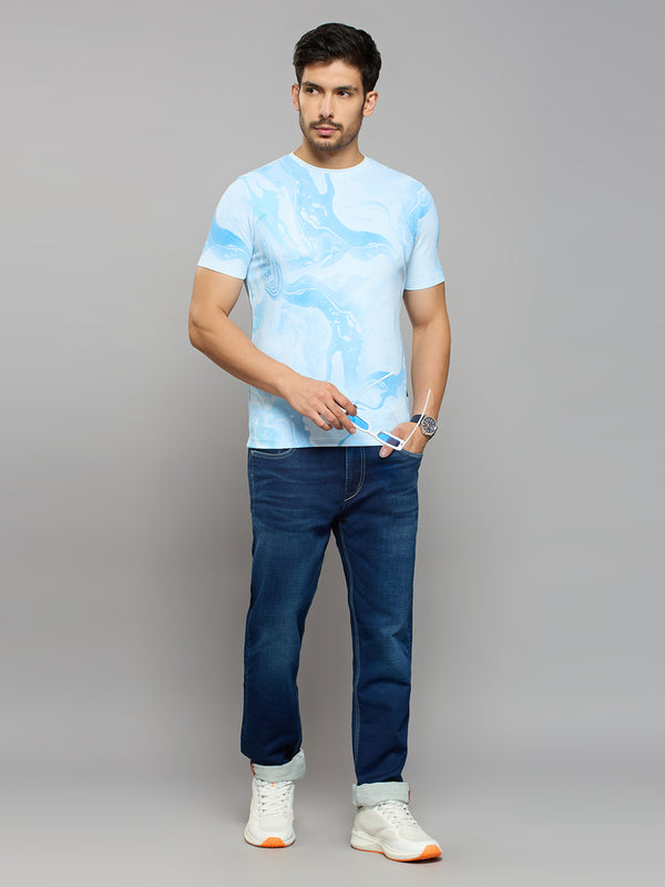 Men's Sky Printed Slim Fit T-Shirts