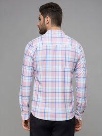 Men's Pink Checks Slim Fit Shirts