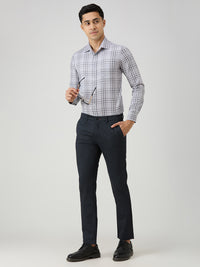 Men's Grey Checks Slim Fit Shirts