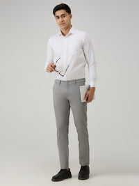 Men's White Solid Slim Fit Shirts