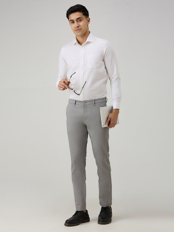 Men's White Solid Slim Fit Shirts