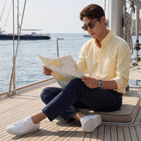 Men's Yellow Checks Slim Fit Shirts
