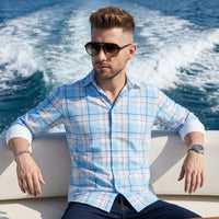 Men's Sky Checks Slim Fit Shirts