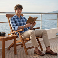 Men's Navy Blue Checks Slim Fit Shirts