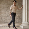 Men's Beige Checks Slim Fit Shirts