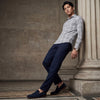 Men's Grey Checks Slim Fit Shirts