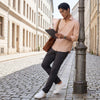 Men's Peach Stripe Slim Fit Shirts