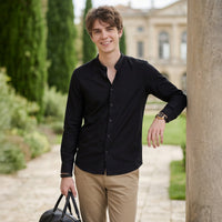 Men's Black Printed Slim Fit Shirts