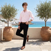 Men's Pink Striped Straight Fit Shirts