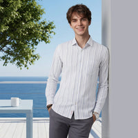 Men's White Stripe Slim Fit Shirts