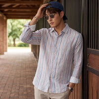 Men's Blue Stripe Slim Fit Shirts