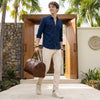 Men's Dark Blue Solid Slim Fit Shirts