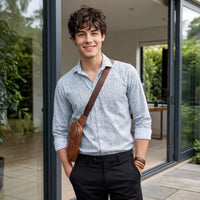 Men's Green Printed Slim Fit Shirts