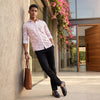 Men's Pink Printed Slim Fit Shirts