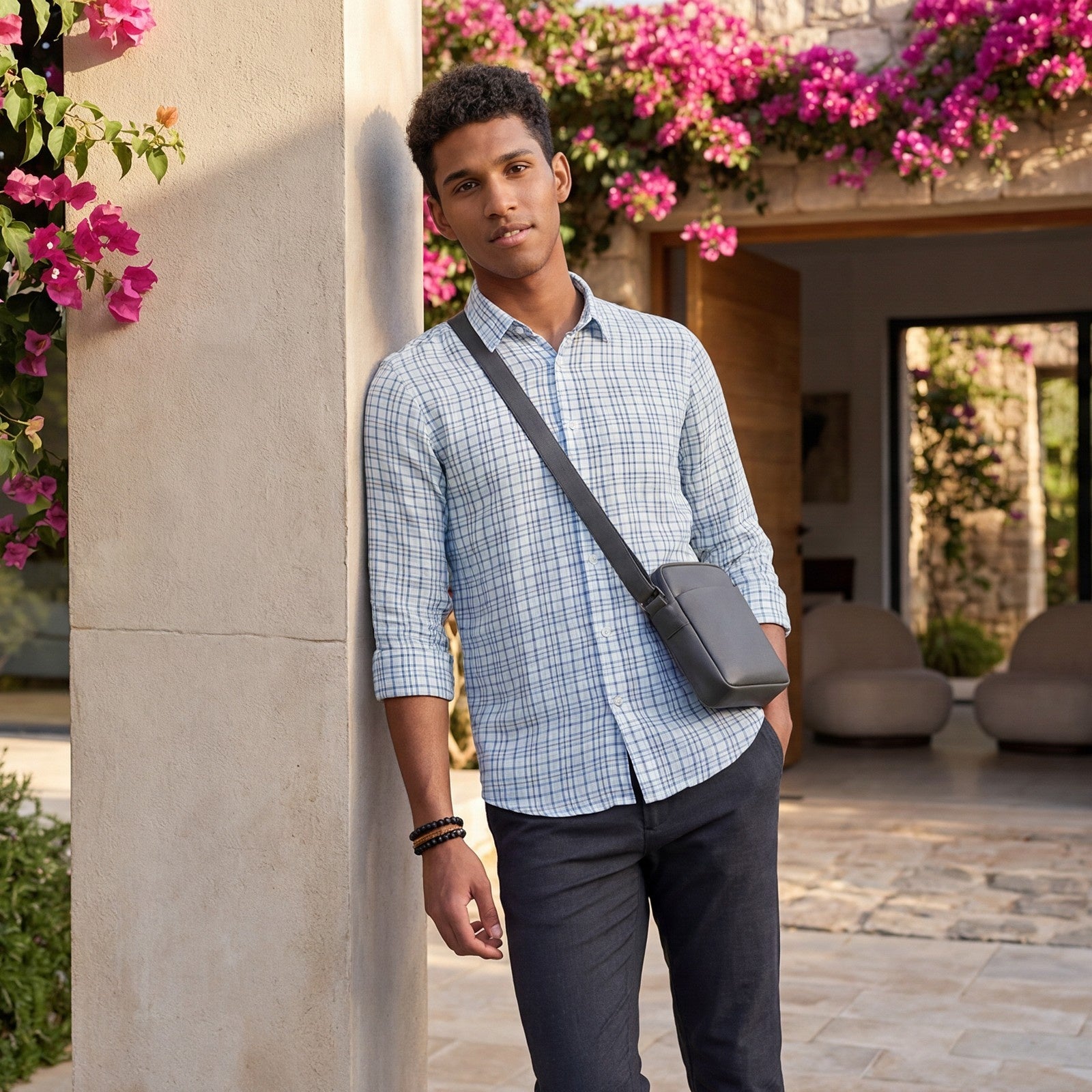 Men's Blue Checks Slim Fit Shirts
