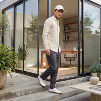 Men's Beige Checks Straight Fit Shirts