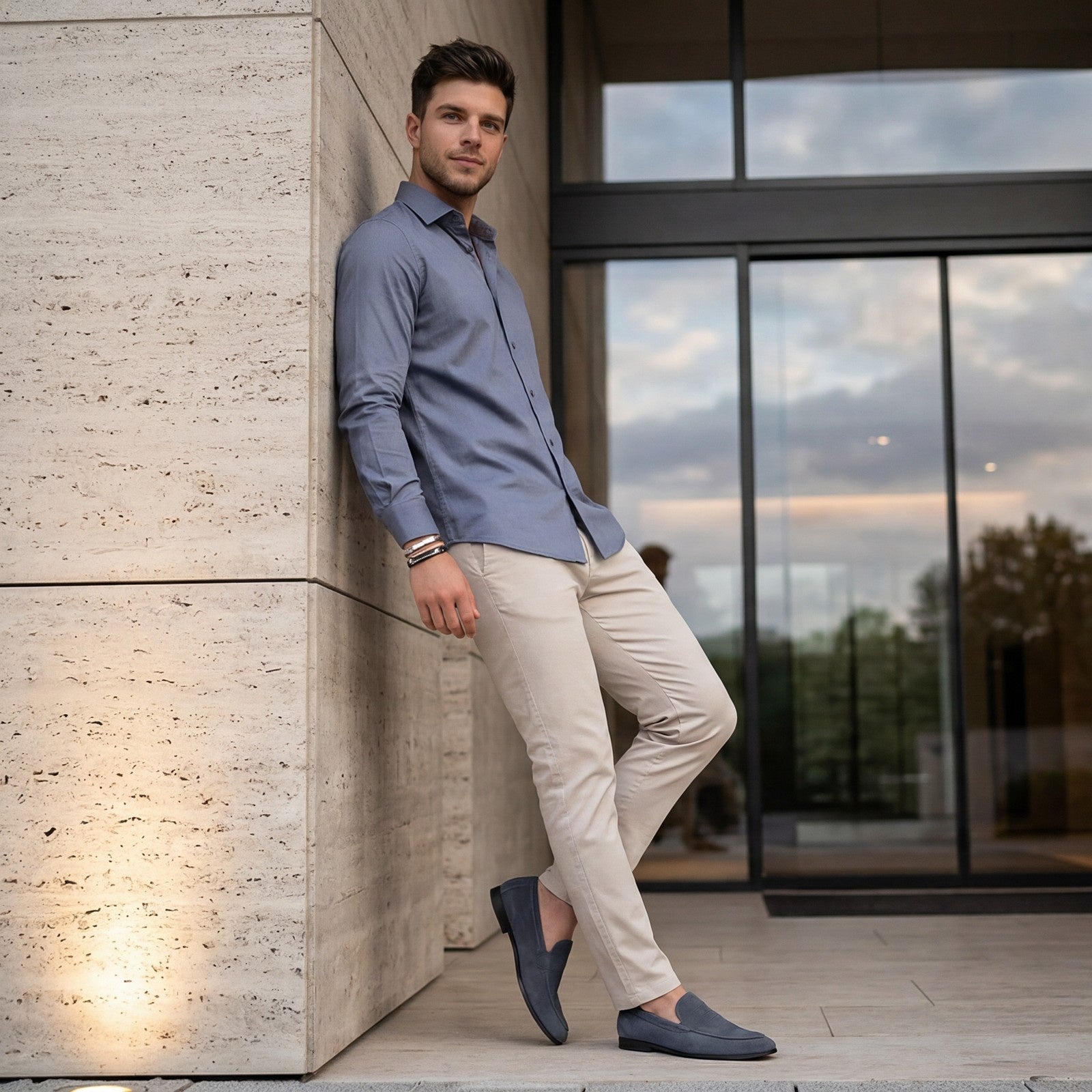Men's Purple Solid Slim Fit Shirts