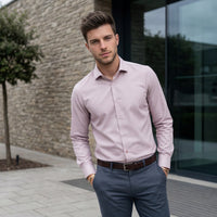 Men's Pink Solid Slim Fit Shirts
