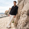 Men's Black Solid Slim Fit Shirts