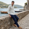 Men's White Printed Slim Fit Shirts