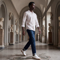 Men's Khaki Printed Slim Fit Shirts