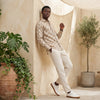 Men's Beige Printed Slim Fit Shirts