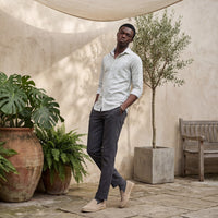 Men's Light Green Printed Slim Fit Shirts
