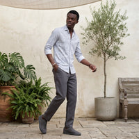 Men's Grey Printed Slim Fit Shirts