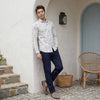 Men's Yellow Printed Slim Fit Shirts