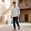 Men's Brown Printed Slim Fit Shirts
