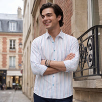 Men's Blue Stripe Slim Fit Shirts