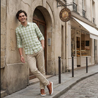 Men's Green Checks Slim Fit Shirts