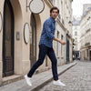 Men's Navy Checks Slim Fit Shirts