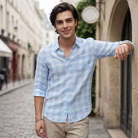 Men's Blue Checks Slim Fit Shirts