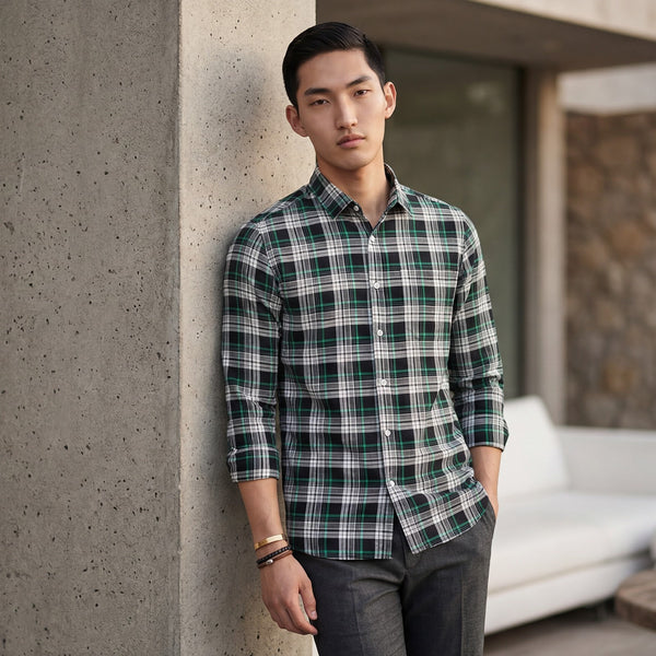 Men's Black Checks Slim Fit Shirts