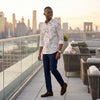 Men's White Printed Slim Fit Shirts