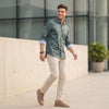 Men's Green Printed Slim Fit Shirts