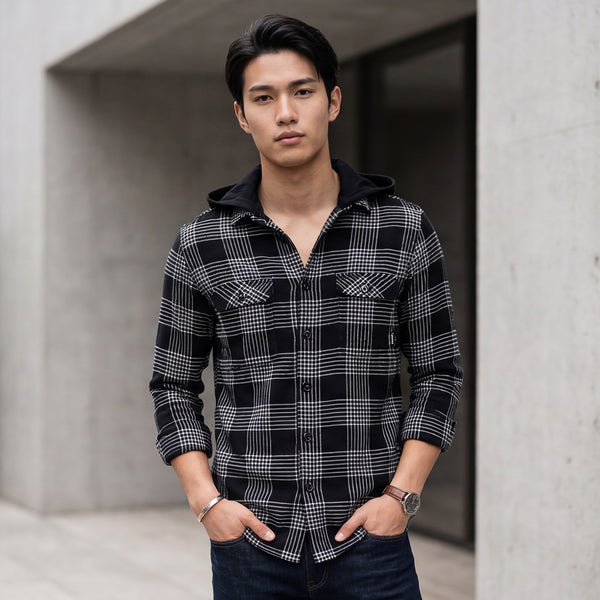 Men's Black Checks Slim Fit Shirts