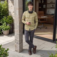 Men's Khaki Checks Slim Fit Shirts